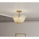 Orchid 5 Light 18 inch Legacy Brass Semi-Flush Mount Ceiling Light in Amber Handmade Glass