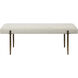 Indus Ivory and Dark Antique Brushed Brass Bench