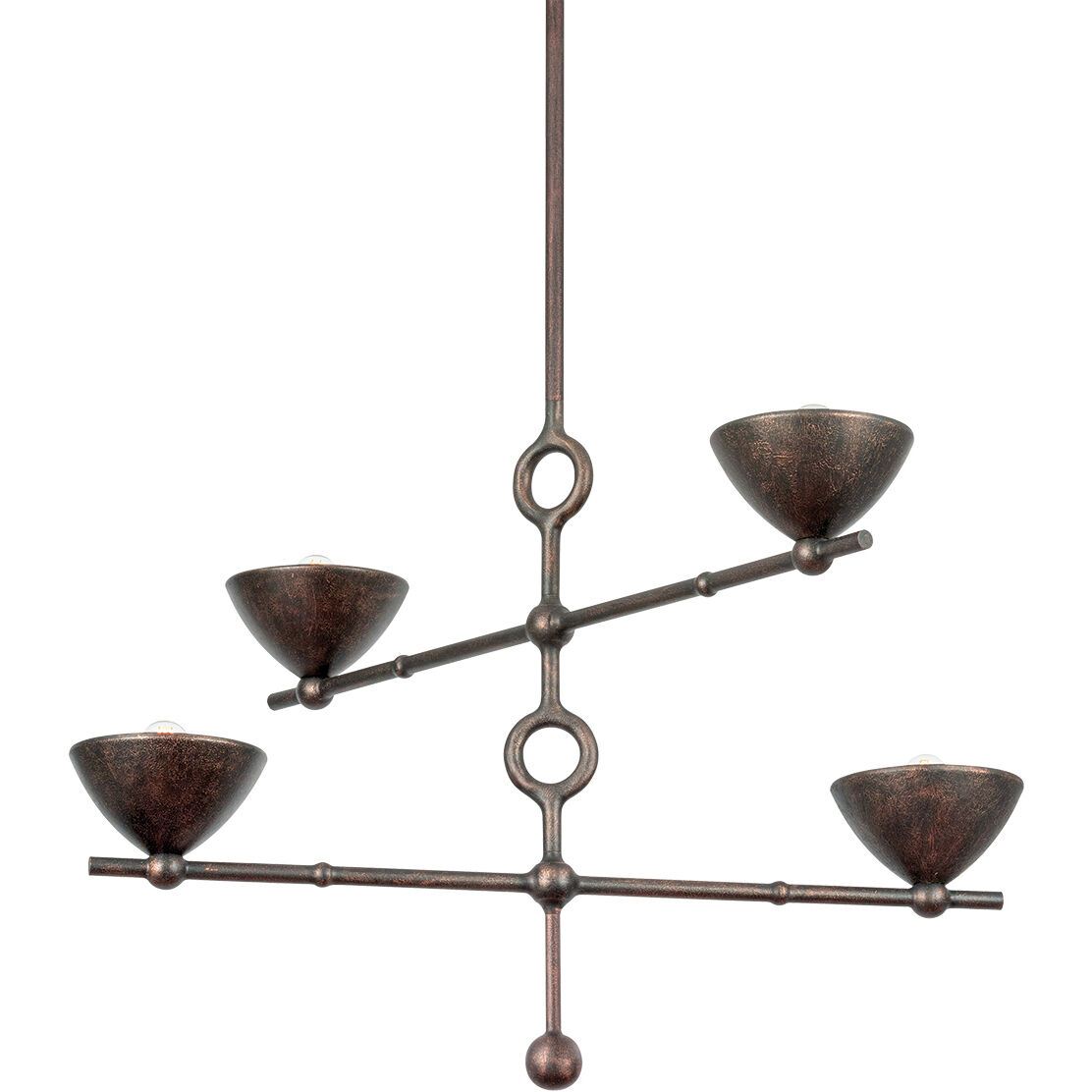 Vishal 4 Light 38 inch Black Patina Gold Chandelier Ceiling Light