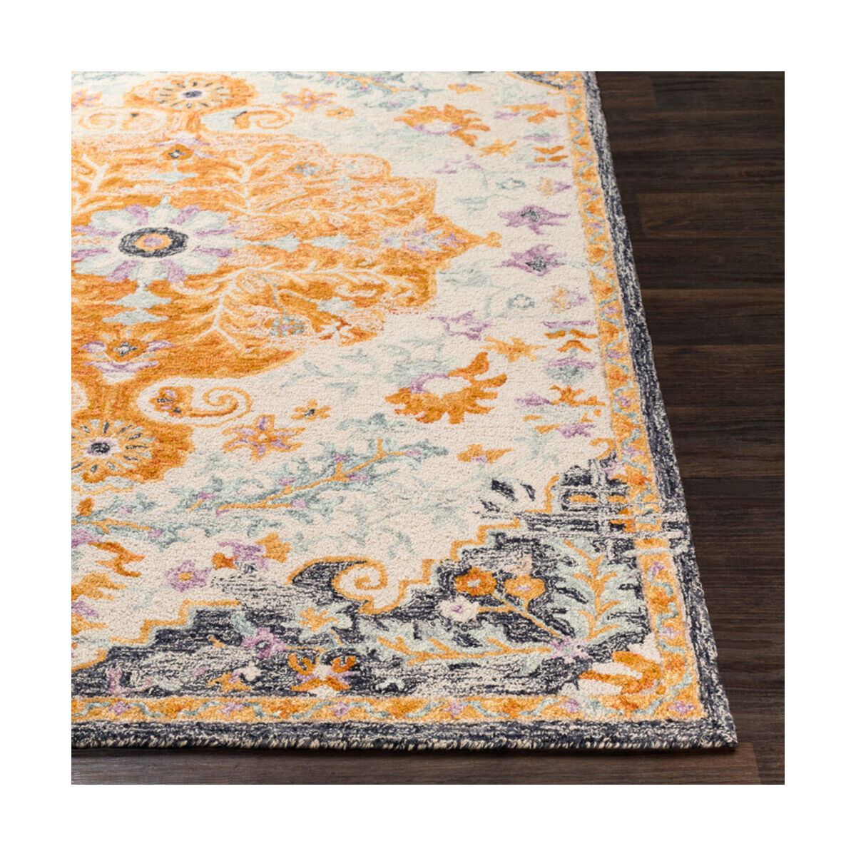 Panipat 90 X 60 inch Burnt Orange/Khaki/Mustard/Black/Charcoal/Ice Blue Rugs, Rectangle