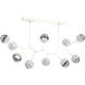 Cabochon LED 56.1 inch Salt White with White Marble Pendant Ceiling Light in 3000K LED, Smoke, Modern Branch