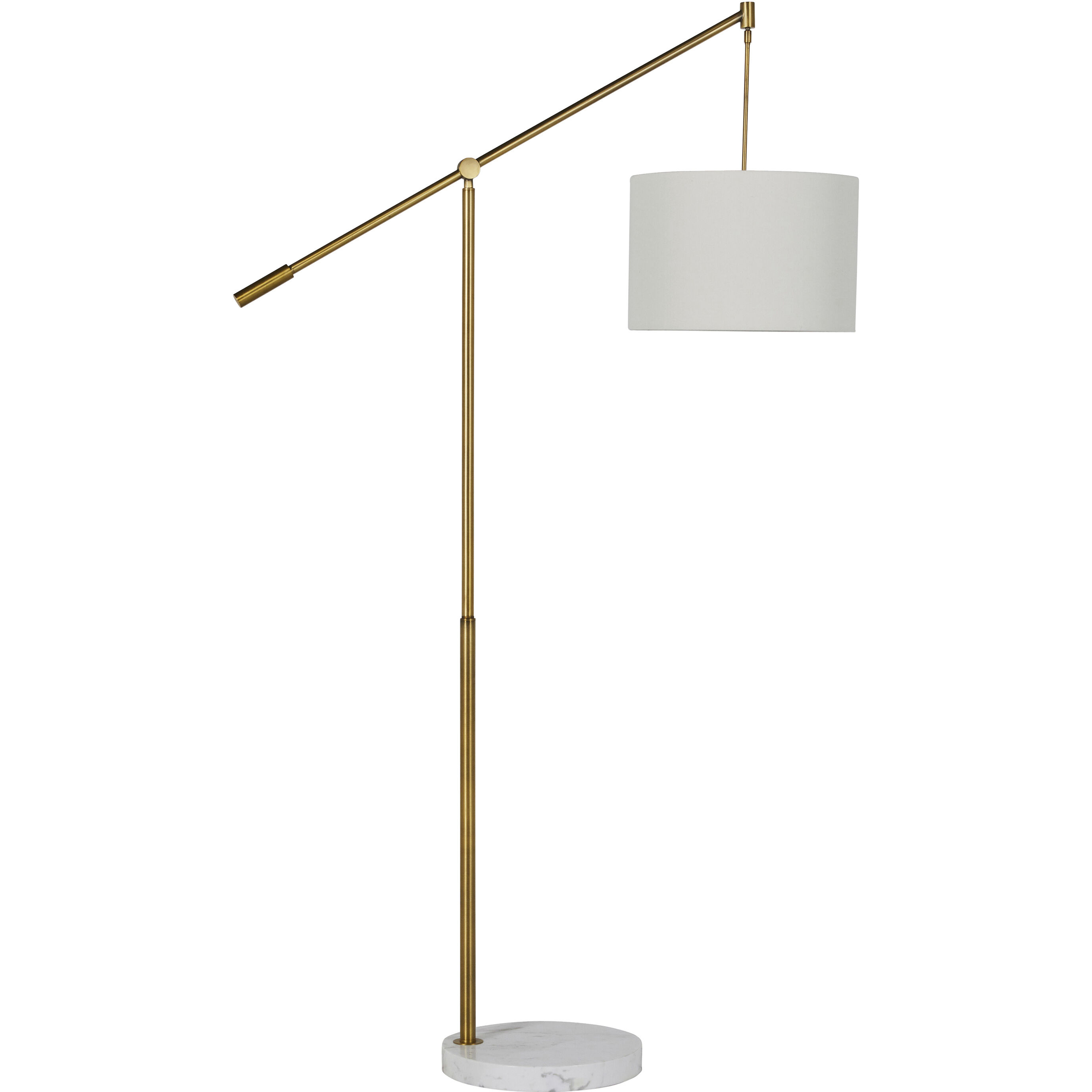 Fulton 83 inch Sea Salt Linen and Stained Gold with Volakas Marble Floor Lamp Portable Light