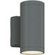 Outdoor Cylinder 2 Light 5.8 inch Silver LED Wall Sconce Wall Light