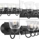 Clear Glass 5 Light 36 inch Matte Black Vanity Light Wall Light