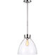 C&M by Chapman & Myers Garrett 1 Light 13.5 inch Polished Nickel Pendant Ceiling Light