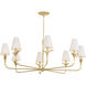 Quill 8 Light 57.5 inch Gilded Ivory Chandelier Ceiling Light