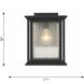 Audley 1 Light 10 inch Textured Black Outdoor Wall Lantern in Distressed Seeded Glass, Small