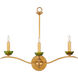 Flannery 3 Light 22.75 inch Contemporary Gold Leaf Wall Sconce Wall Light