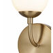 Fusion Collection - Noho Family 1 Light 4.5 inch Brushed Brass and Etched Opal ADA Wall Sconce Wall Light in 4" D x 4.5" W x 9" H, EVOLV