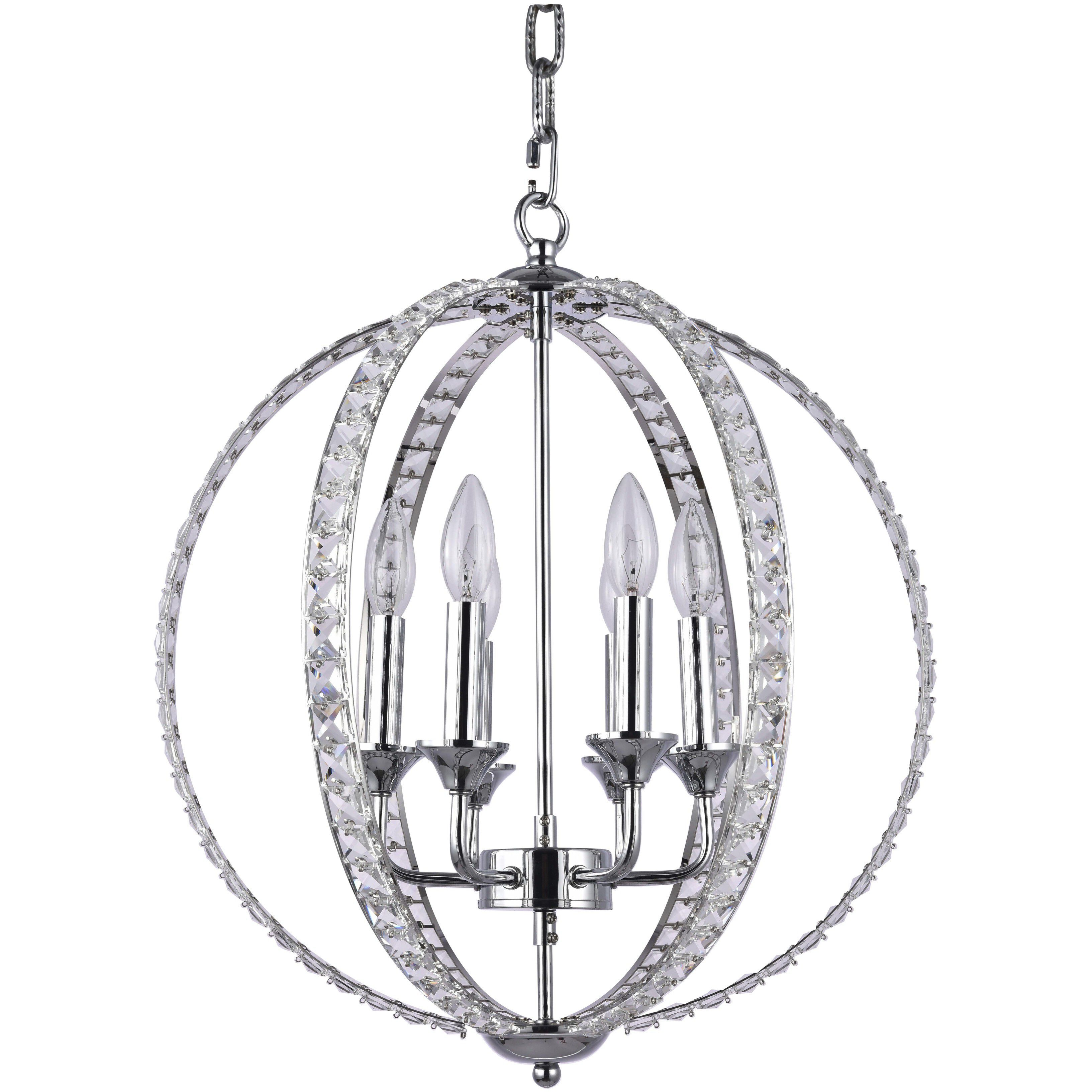 Canada 6 Light 18 inch Chrome Chandelier Ceiling Light