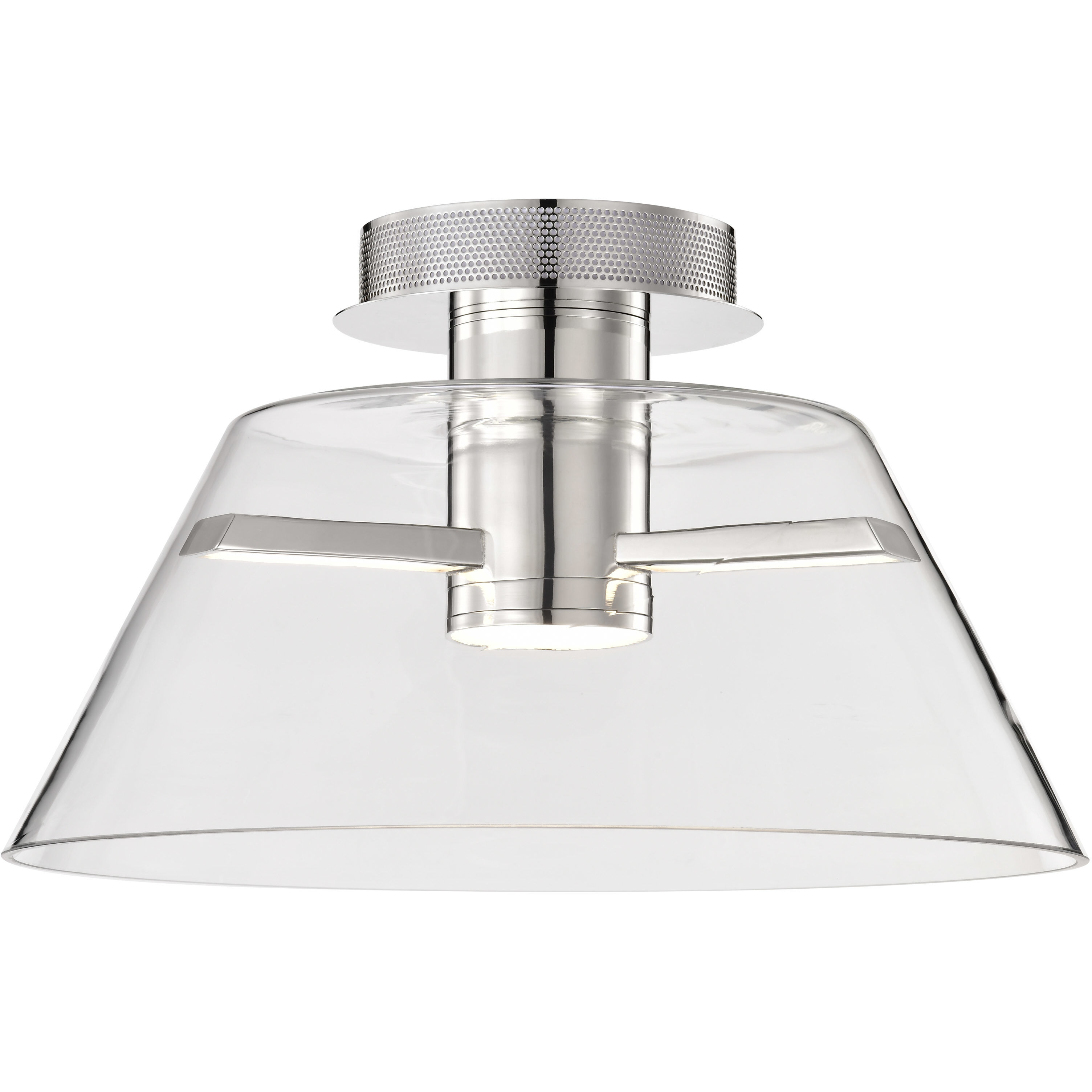 Edmond LED 17 inch Polished Nickel Semi Flush Mount Ceiling Light