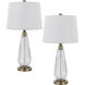 Belville 26.5 inch 100.00 watt Antique Brass and Glass Table Lamp Portable Light, Teardrop Style