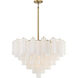 Addis 16 Light 32 inch Aged Brass Chandelier Ceiling Light in Tronchi Glass White