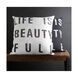 Typography 18 X 18 inch White/Black Pillow Cover