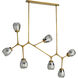 Smyth 7 Light 66 inch Antique Brass Linear Chandelier Ceiling Light