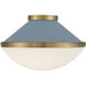 Xander 2 Light 16.25 inch Vibrant Gold Flush Ceiling Light in Vibrant Gold and Blue