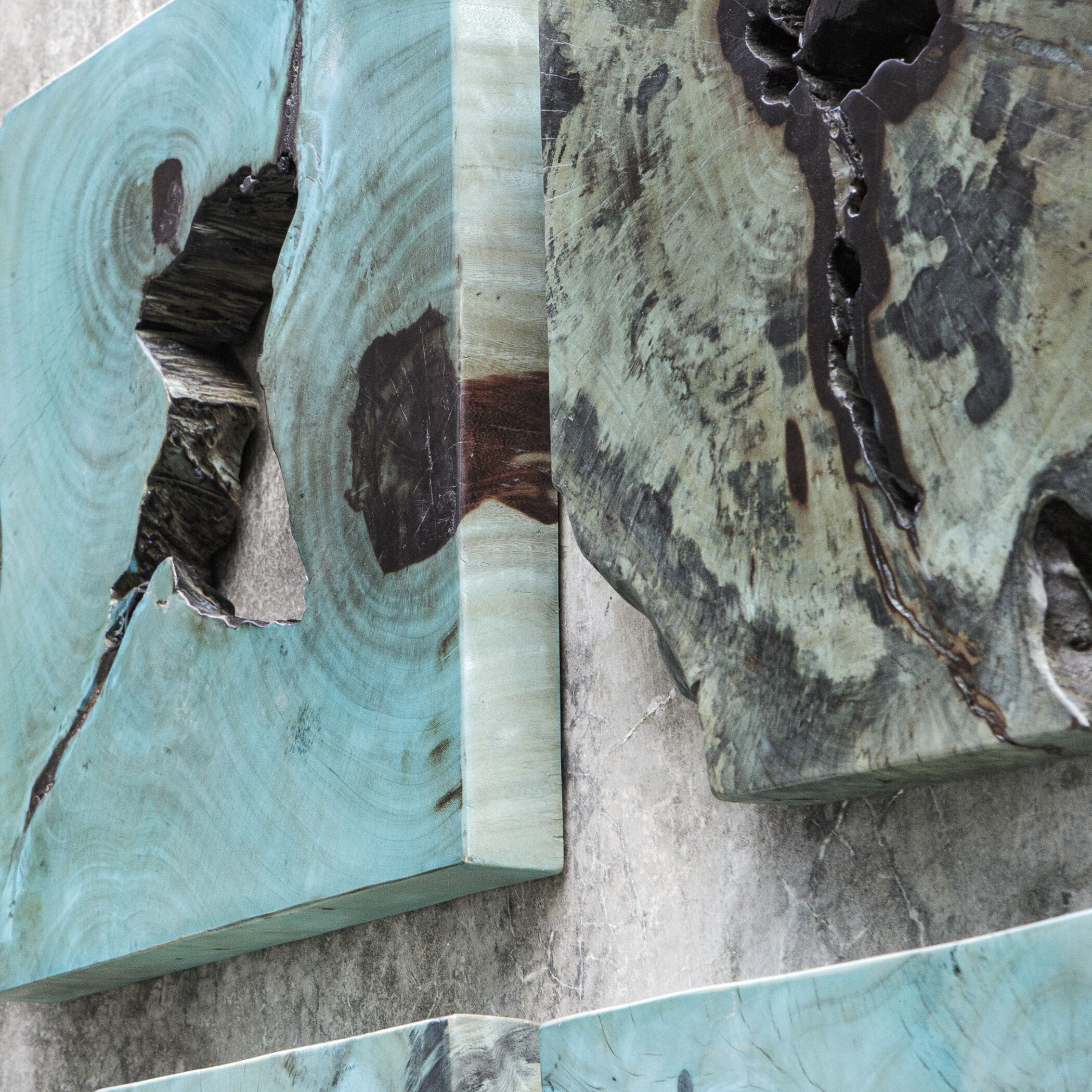 Bahati Blue Green Wood Wall Decor, Set of 9