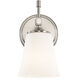 Fusion Collection - Tulsi Family 1 Light 5.25 inch Brushed Nickel Wall Sconce Wall Light, EVOLV