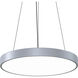Pi LED 24 inch Bright Satin Aluminum Pendant Ceiling Light