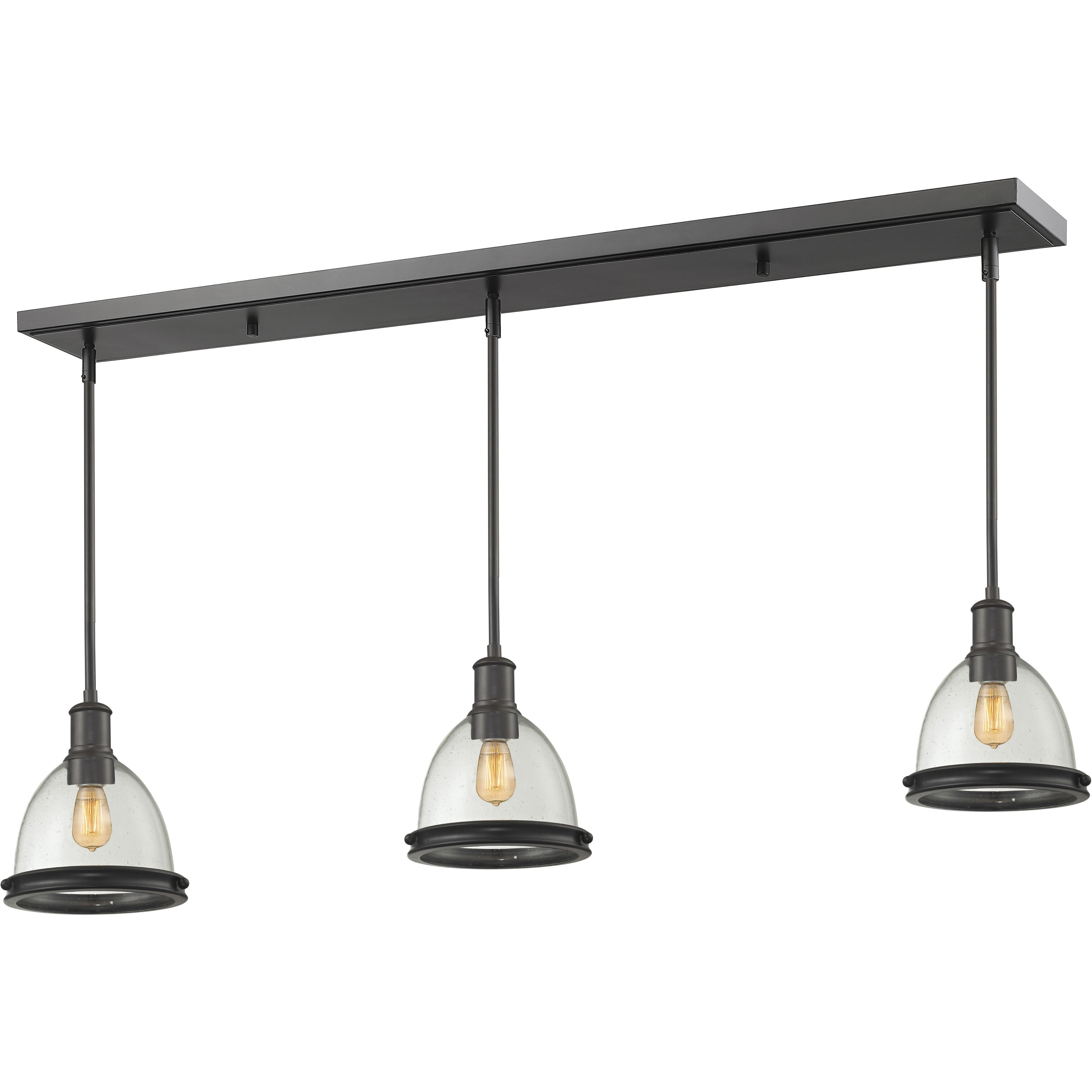 Mason 3 Light 50 inch Bronze Linear Chandelier Ceiling Light in 18.8