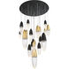 Ecrou 22 Light 39.75 inch Gold and Black Chandelier Ceiling Light