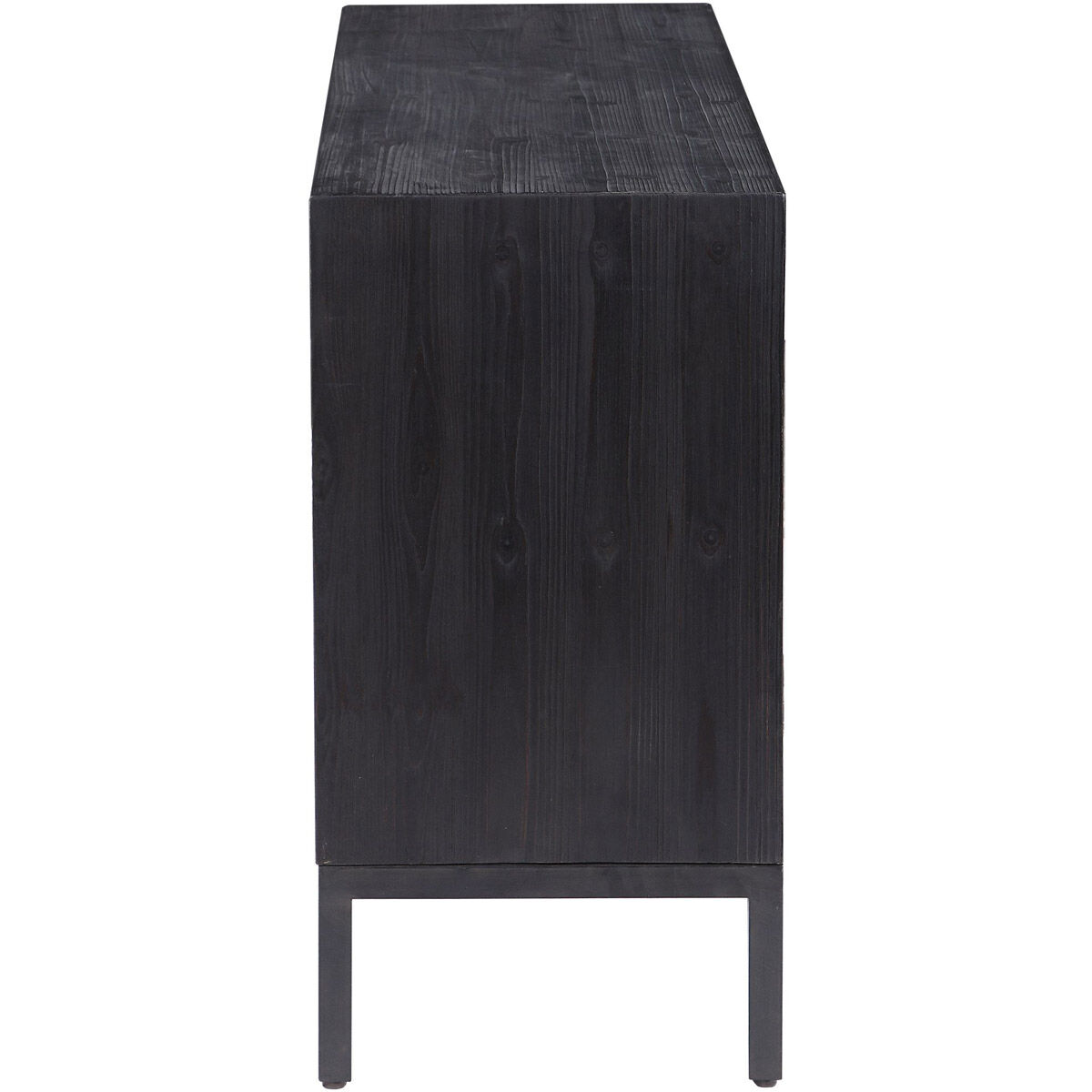 Aiken Dark Ebony and Brushed Brass 2 Door Cabinet