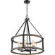 Kirkland 6 Light 25 inch Ashen Barnboard Chandelier Ceiling Light