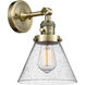 Franklin Restoration Large Cone LED 8 inch Antique Brass Sconce Wall Light, Franklin Restoration