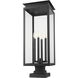 Nova 4 Light 29.25 inch Black Outdoor Pier Mounted Fixture in Clear Glass