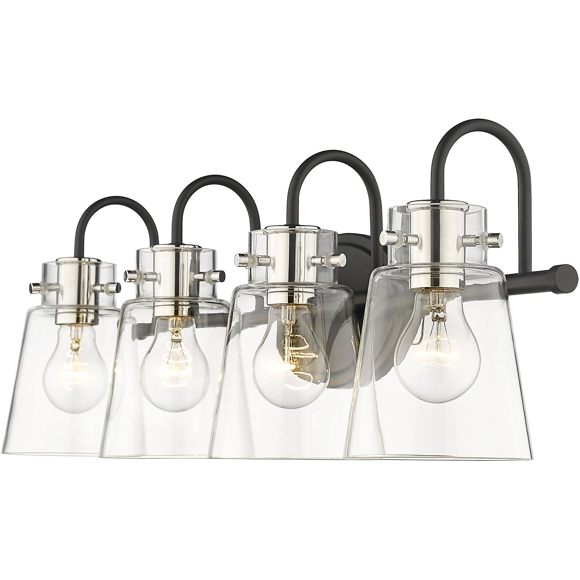 Bristow 4 Light 29 inch Matte Black and Polished Nickel Vanity Light Wall Light