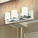 Abete 3 Light 18.42 inch Chrome Vanity Light Wall Light, White Glass