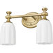 Orion 2 Light 13.75 inch Modern Gold Bath Vanity Light Wall Light