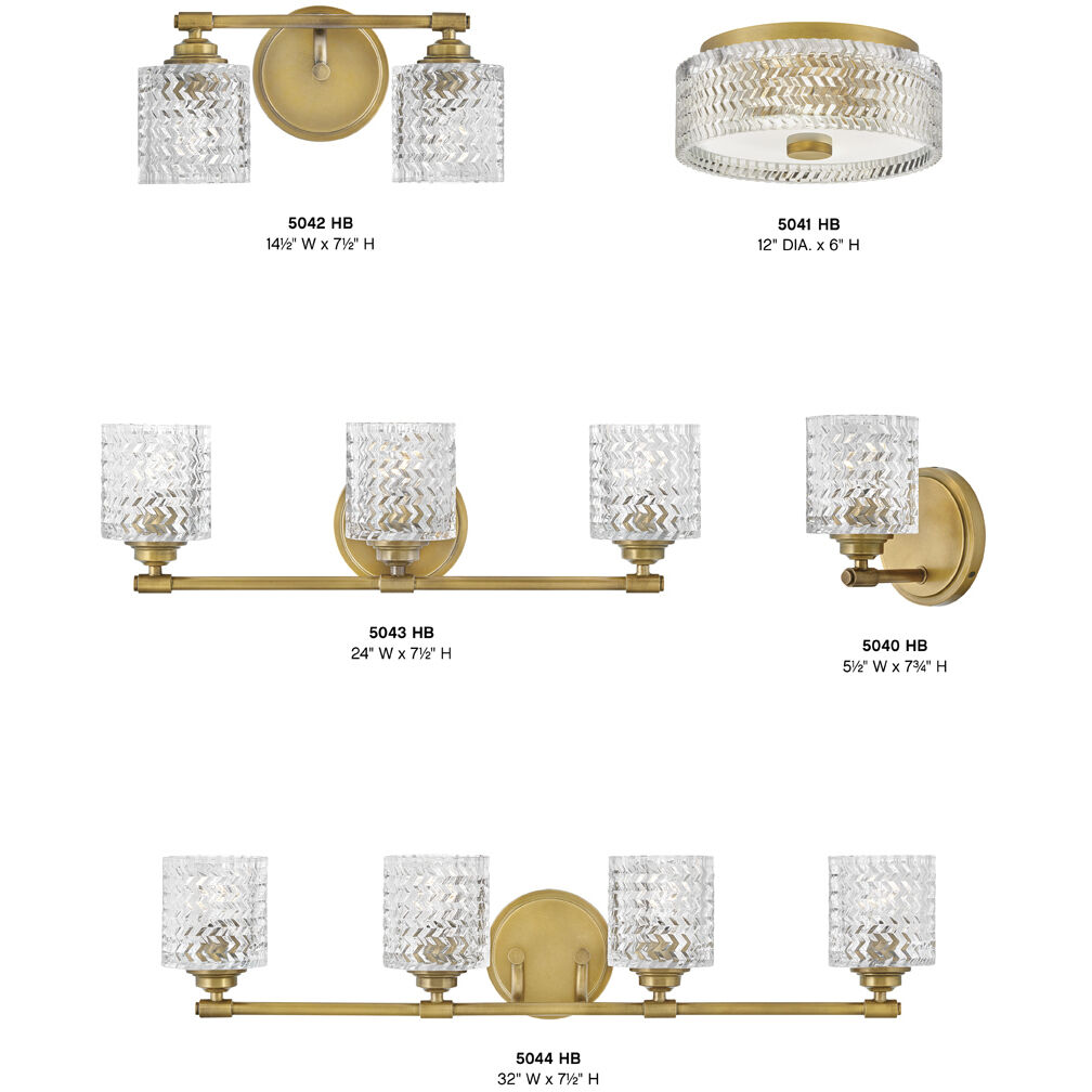 Elle 4 Light 32 inch Heritage Brass Vanity Light Wall Light
