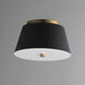 Miles LED 10.5 inch Black and Natural Aged Brass Flush Mount Ceiling Light