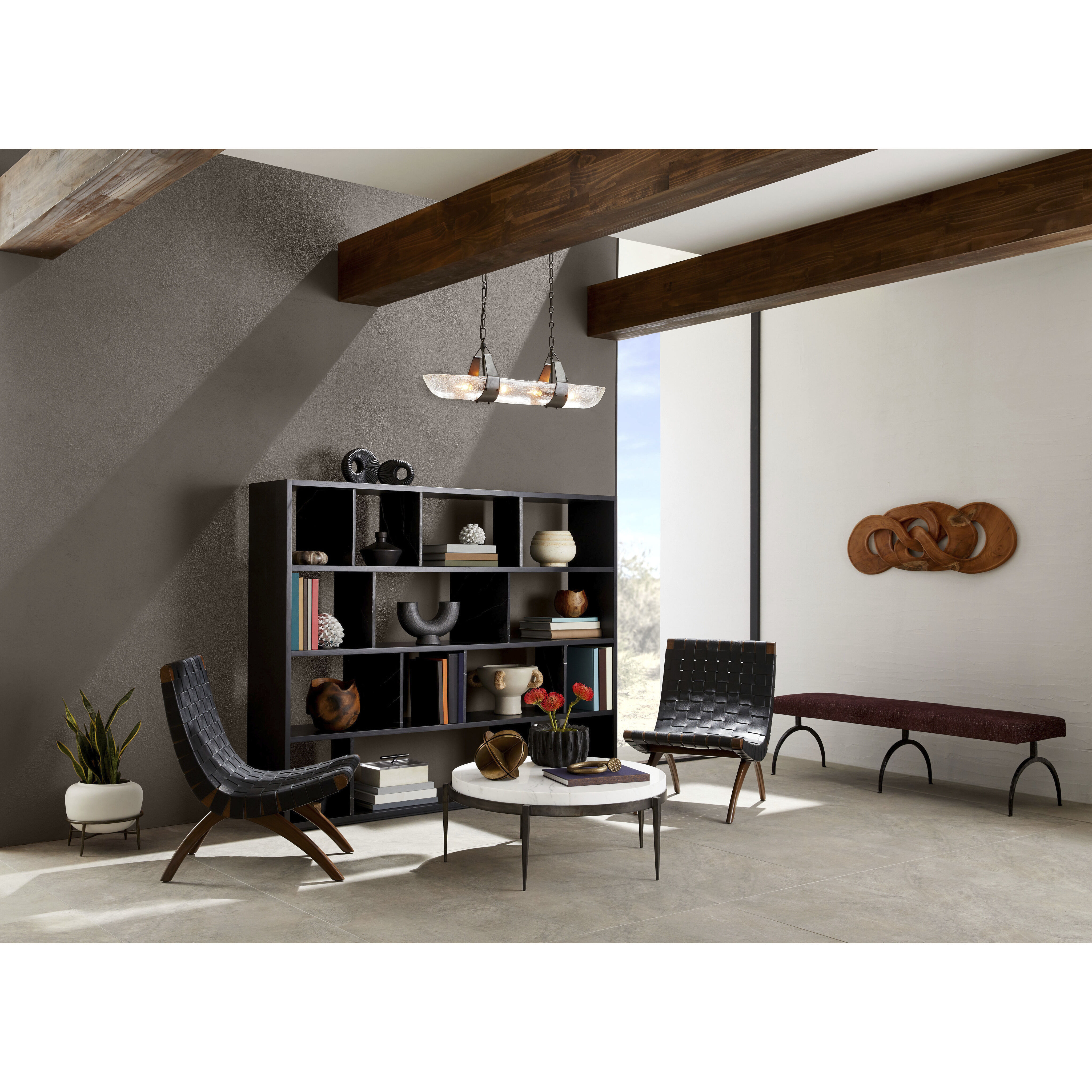 Mykonos 4 Light 37.5 inch Clear and English Bronze Pendant Ceiling Light