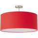 Stretch 1 Light 17 inch Satin Nickel Semi-Flush Mount Ceiling Light in Crimson Red Linen