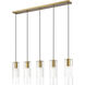 Alton 5 Light 42 inch Modern Gold Linear Chandelier Ceiling Light