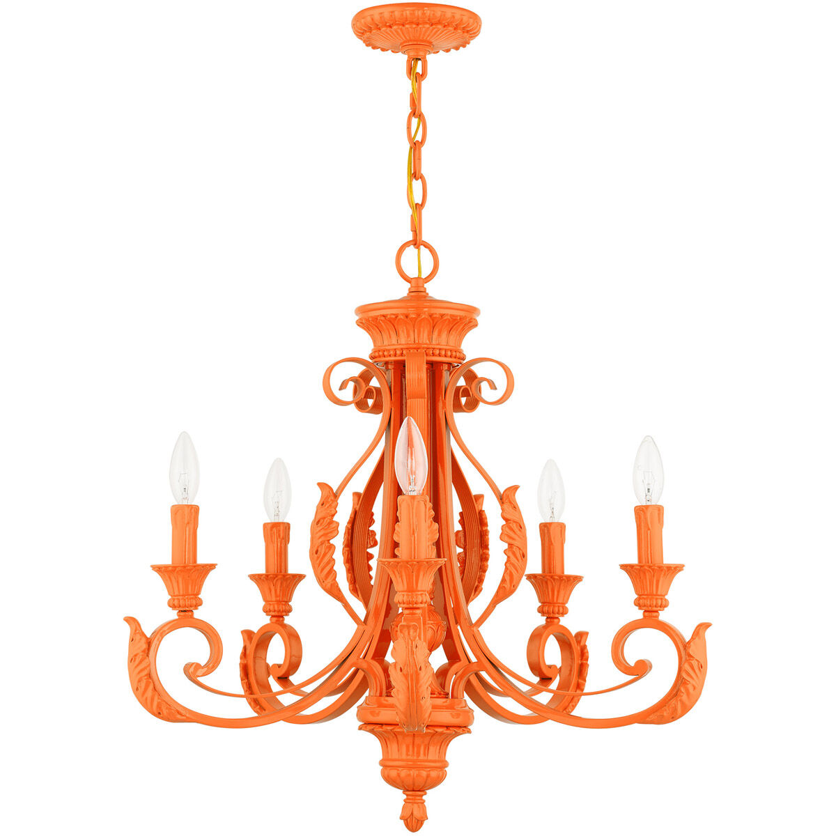 Valencia 5 Light 25 inch Shiny Orange Chandelier Ceiling Light