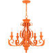 Valencia 5 Light 25 inch Shiny Orange Chandelier Ceiling Light