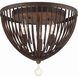 Duval 3 Light 14 inch Forged Bronze Flush Ceiling Light