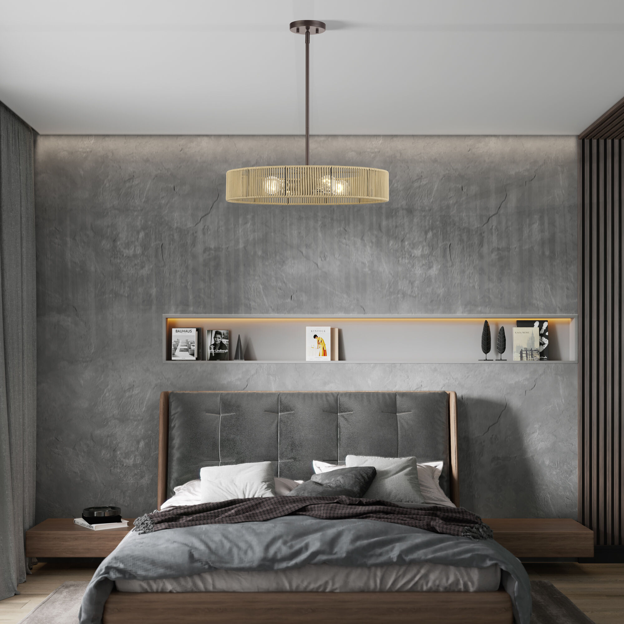 Goldiemesh 4 Light 22 inch English Bronze Pendant Ceiling Light