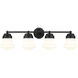 Vaughn 4 Light 31.5 inch Matte Black Vanity Wall Light