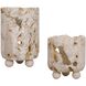 Quarried Stone 11 X 7 inch Indoor Outdoor Candleholders, Set of 2