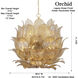 Orchid 24 Light 35.5 inch Legacy Brass Pendant Ceiling Light in Amber Handmade Glass