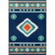 Paramount 93 X 63 inch Dark Blue/Teal/Bright Orange/Fuschia/Lime Rugs, Rectangle