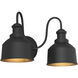 Farmhouse 2 Light 9.5 inch Matte Black Outdoor Wall Lantern
