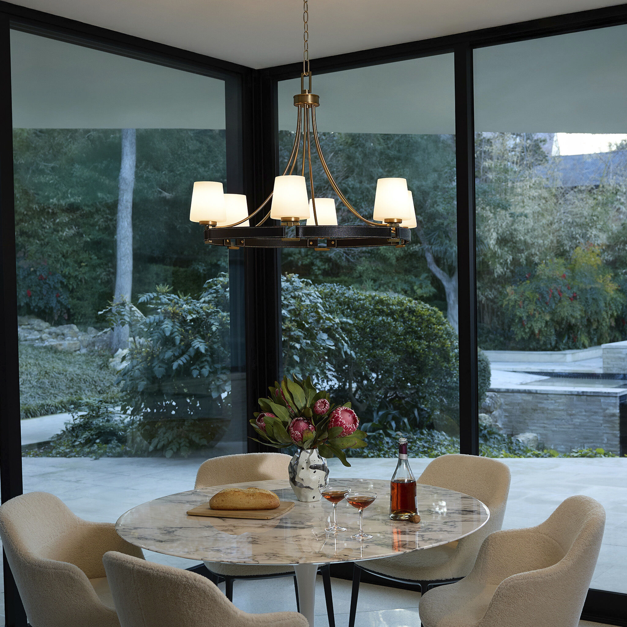 Hidalgo 6 Light 33.5 inch Aged Brass Chandelier Ceiling Light