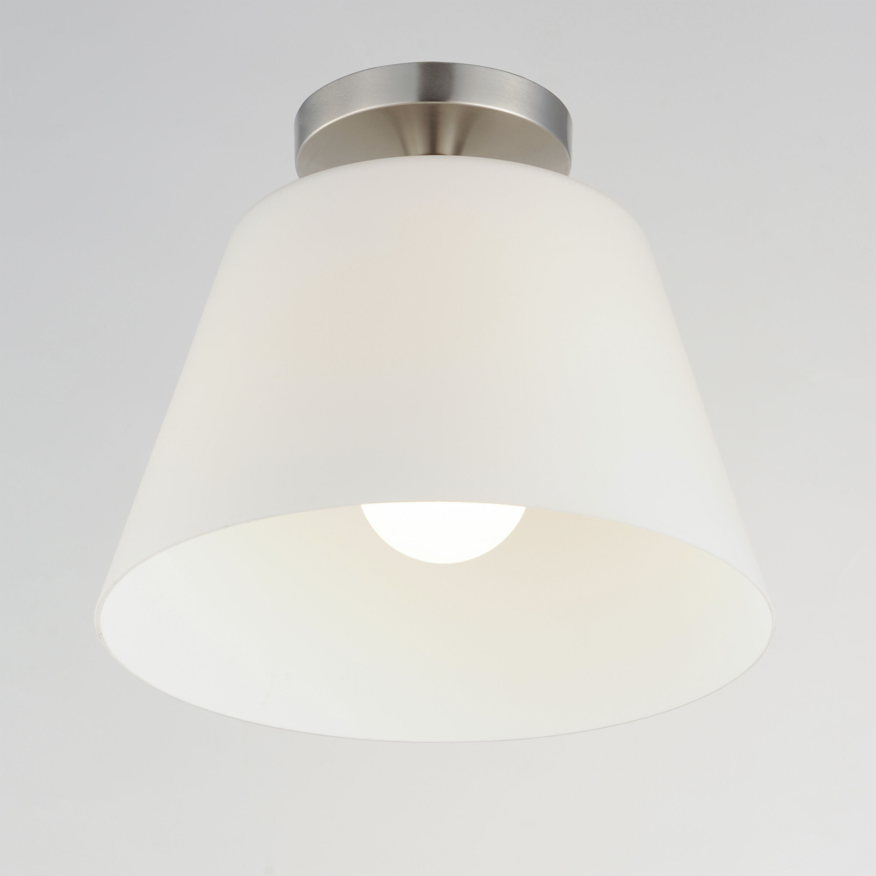 Hudson 1 Light 12 inch Satin Nickel Flush Mount Ceiling Light in Satin White