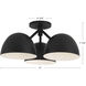 Fosso 3 Light 17 inch Black Semi-Flush Mount Ceiling Light