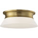 AH by Alexa Hampton Panos 2 Light 13.88 inch Burnished Brass Flush Mount Ceiling Light